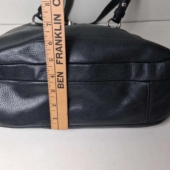 COACH Penelope Black Pebble Leather Shoulder Handbag - Picture 9 of 17